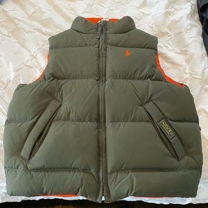Boys size 3t Polo reversible vest Army Green/Orange